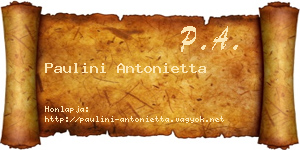 Paulini Antonietta névjegykártya